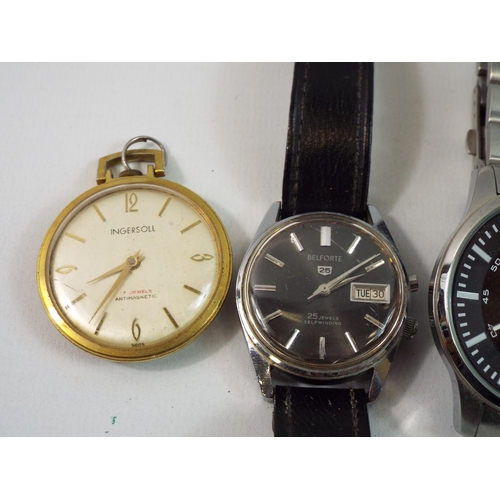 466 - 4 Wristwatches and a Ingersoll pocket style watch.