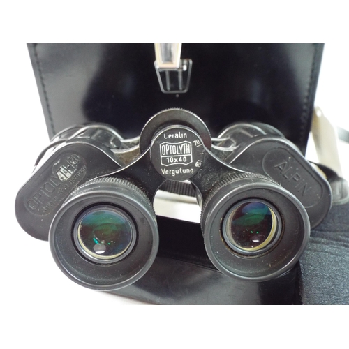 478 - Pair of German Optolyth alpin 10X40 Binoculars and case.