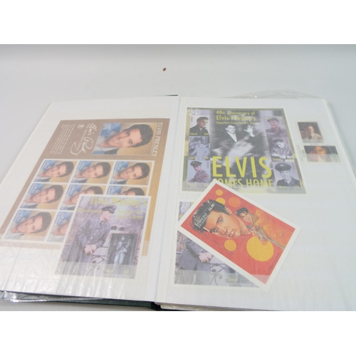 480 - Album of Elvis Mint stamps plus 1 other album with a few various mint stamps and a scunthorpe united... 