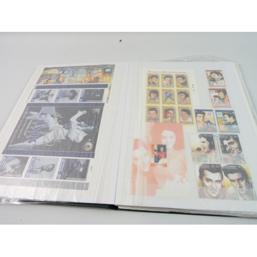 480 - Album of Elvis Mint stamps plus 1 other album with a few various mint stamps and a scunthorpe united... 