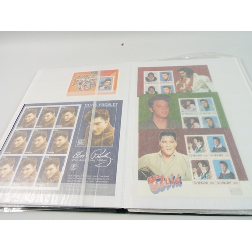 480 - Album of Elvis Mint stamps plus 1 other album with a few various mint stamps and a scunthorpe united... 