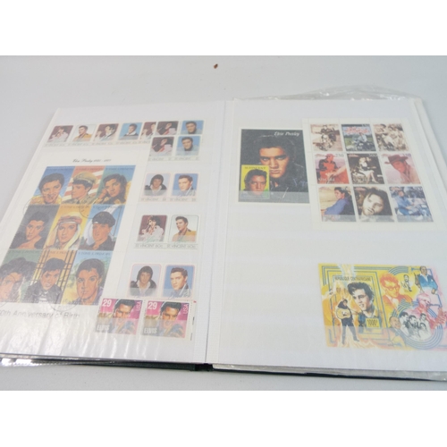 480 - Album of Elvis Mint stamps plus 1 other album with a few various mint stamps and a scunthorpe united... 