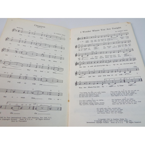 482 - A very rare autographed original ( for professional use only) song book by Johnny Bond.