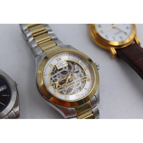 604 - 3 x Gents Modern Mechanical WRISTWATCHES Automatic WORKING inc Rotary   Gents Modern Mechanical WRIS... 