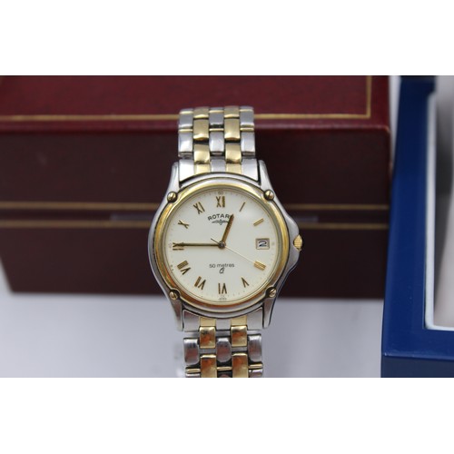 607 - 3 x Gents Quality Rotary WRISTWATCHES Quartz WORKING In Original Boxes   Gents Quality Rotary WRISTW... 