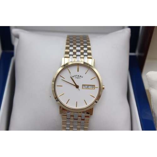 607 - 3 x Gents Quality Rotary WRISTWATCHES Quartz WORKING In Original Boxes   Gents Quality Rotary WRISTW... 