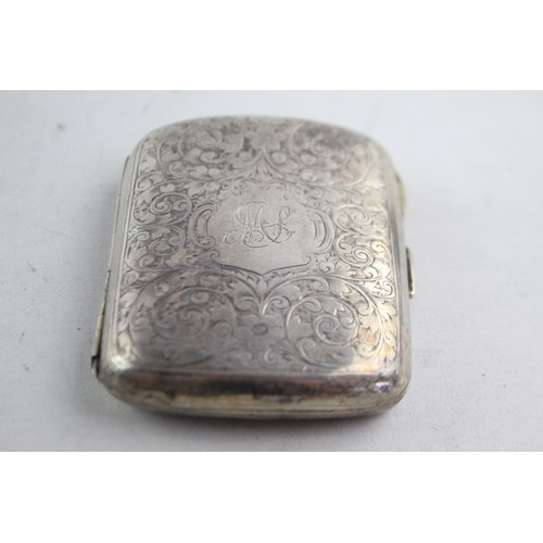 611 - Antique Hallmarked 1899 Chester STERLING SILVER Plain Cigarette Case (93g)    w/ Personal Engraving ... 