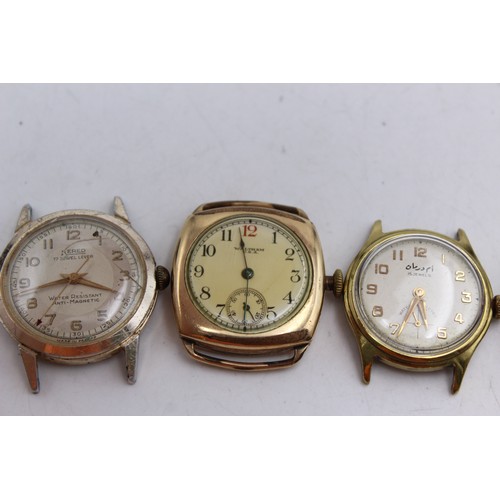 612 - 4 x Vintage Gents Wristwatch Heads Handwind / Automatic WORKING Inc. Waltham Etc   Vintage Gents Ass... 