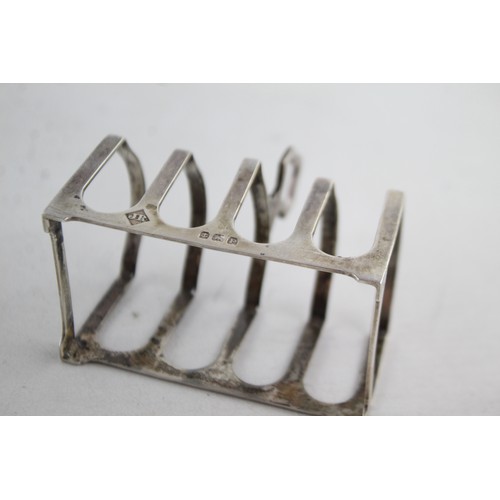 614 - Vintage Hallmarked 1939 Birmingham STERLING SILVER 5-Bar Toast Rack (47g)   Maker - Arthur James Ram... 