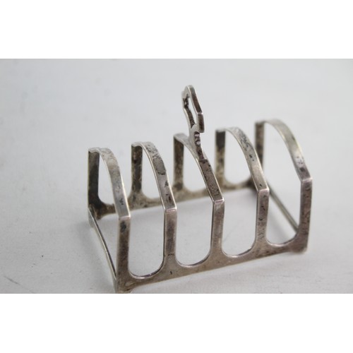 614 - Vintage Hallmarked 1939 Birmingham STERLING SILVER 5-Bar Toast Rack (47g)   Maker - Arthur James Ram... 