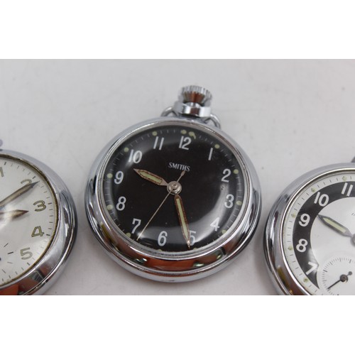 618 - 3 x Vintage Gents POCKET WATCHES Hand-Wind inc. Ingersoll, Smiths Etc. WORKING  Maker - A L Dennison... 