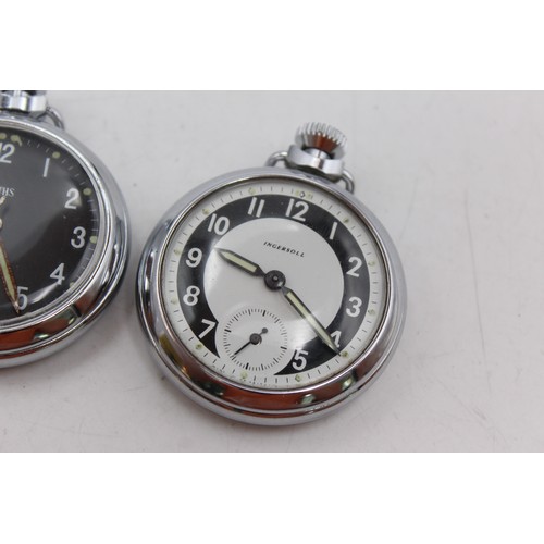 618 - 3 x Vintage Gents POCKET WATCHES Hand-Wind inc. Ingersoll, Smiths Etc. WORKING  Maker - A L Dennison... 