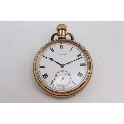 624 - 2 x Vintage Gents Rolled Gold POCKET WATCHES Hand-Wind w/ Open Face Etc.   Vintage Gents POCKET WATC... 