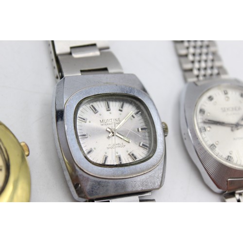 629 - 4 x Vintage Gents Wristwatches Handwind / Automatic WORKING INC. Montine Etc   Gents Assorted Mechan... 