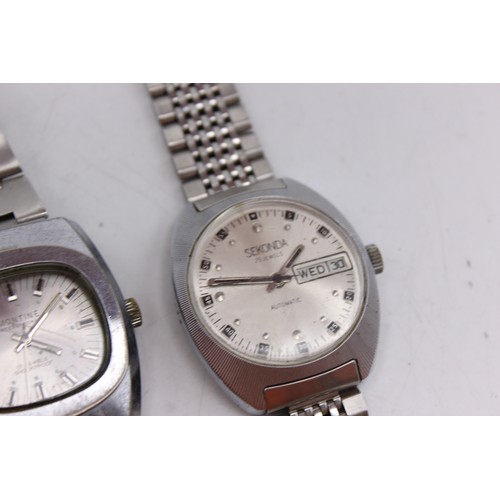 629 - 4 x Vintage Gents Wristwatches Handwind / Automatic WORKING INC. Montine Etc   Gents Assorted Mechan... 