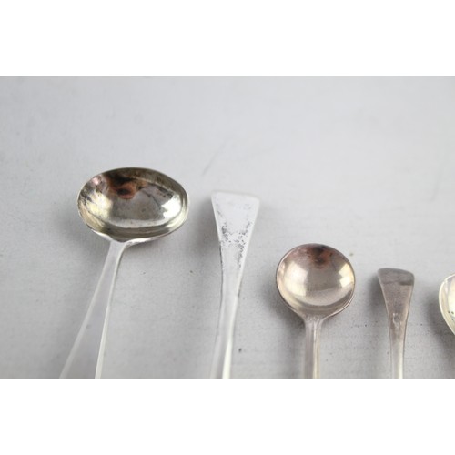 631 - 8 x Antique / Vintage Hallmarked .925 STERLING SILVER Condiment Spoons (46g)    Inc Georgian, Birmin... 