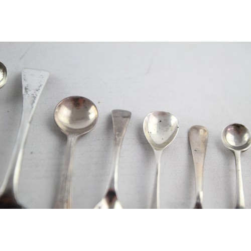 631 - 8 x Antique / Vintage Hallmarked .925 STERLING SILVER Condiment Spoons (46g)    Inc Georgian, Birmin... 