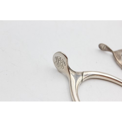 632 - 3 x Antique / Vintage Hallmarked .925 STERLING SILVER Sugar Nips (66g)  In antique / vintage conditi... 