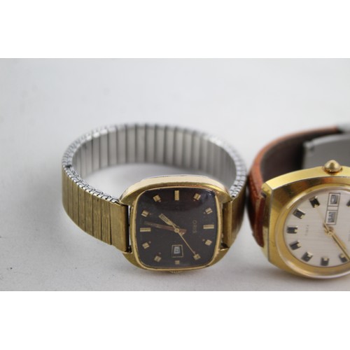 633 - 3 x Vintage Gents Wristwatches Handwind / Automatic WORKING Inc. Oris Etc   Gents Assorted Mechanica... 