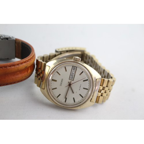 633 - 3 x Vintage Gents Wristwatches Handwind / Automatic WORKING Inc. Oris Etc   Gents Assorted Mechanica... 