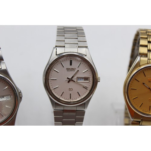 645 - 2 x Gents Quality Seiko SQ WRISTWATCHES Quartz WORKING inc 7N43 - 8001    Gents Quality Seiko WRISTW... 