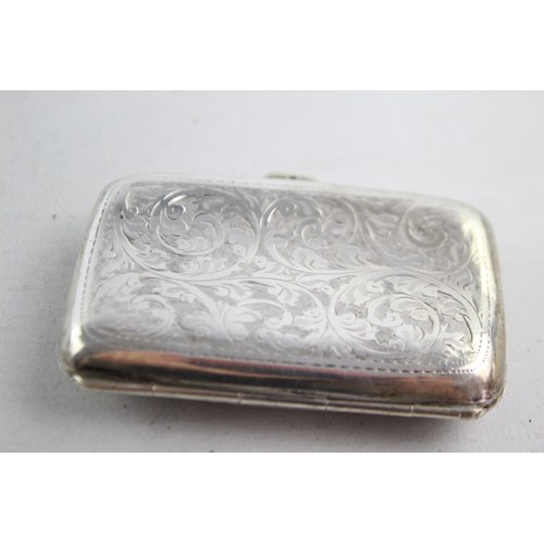 646 - Antique Hallmarked 1920 Birmingham STERLING SILVER Ladies Cigarette Case (47g)  Maker - J Gloster Lt... 