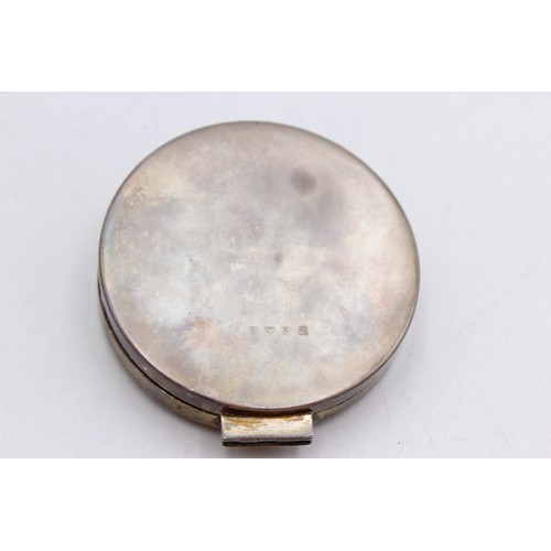 651 - Vintage Hallmarked 1961 Birmingham STERLING SILVER Ladies Vanity Compact (77g)    Maker - Charles S ... 