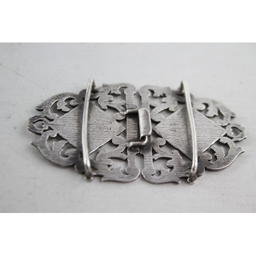 652 - Vintage Hallmarked 1979 London STERLING SILVER Ornate Nurses' Belt (47g)   Maker - Turner & Simpson ... 