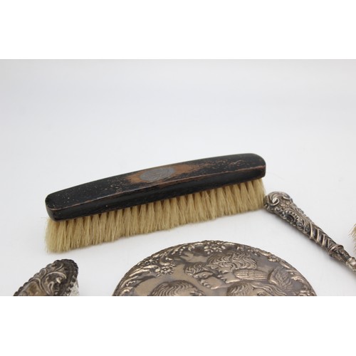 656 - 8 x Antique / Vintage Hallmarked .925 STERLING SILVER Ladies Vanity (492g)   Inc Brush, Mirror, Hand... 