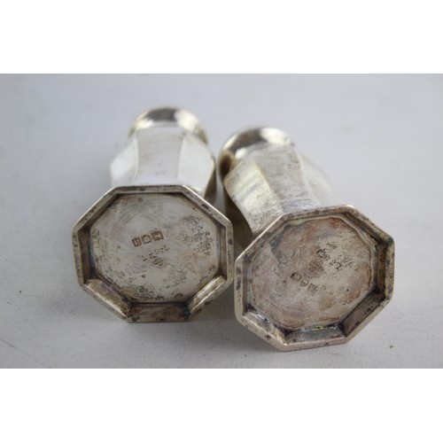 657 - 2 x Antique Hallmarked 1895 London STERLING SILVER Salt & Pepper Cellars (90g)   Maker - Horace Wood... 