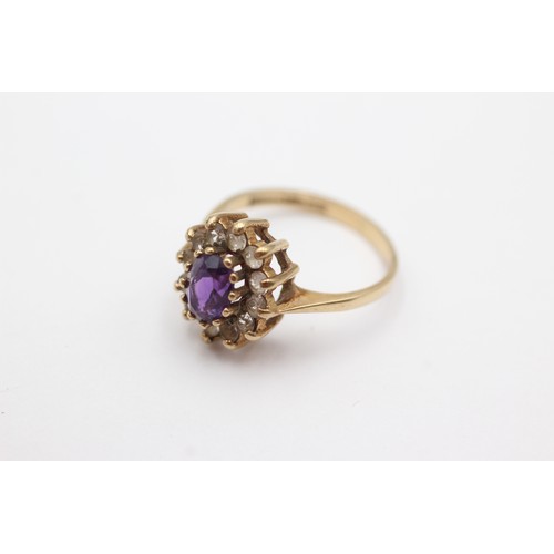 661 - 9ct gold amethyst and clear gemstone ring (3.1g)     752983