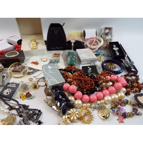 718 - Large quantity of costume jewellery and watches.