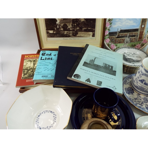 731 - Large quantity of local intrest scunthorpe related china, books and pictures.