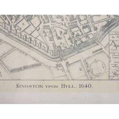 793 - Framed print of Kingston upon Hull in the 1640, 16