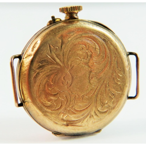 3A - Early 20th Century watch (probably a pocket or pendant watch converted with wrist strap lugs) Case m... 