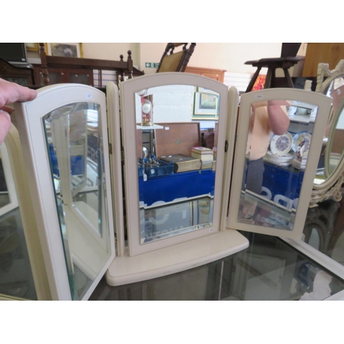 593 - Trio of folding sided dressing table mirrors. See photos.