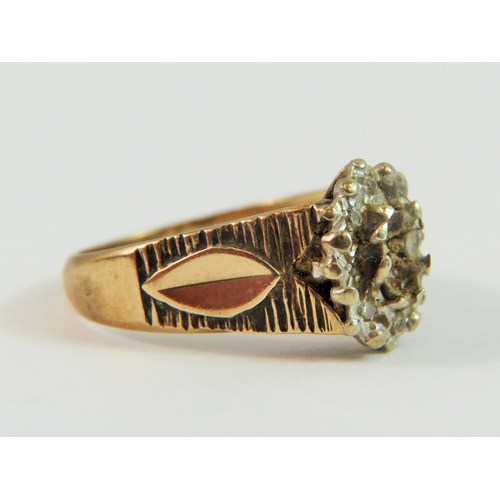 61A - 9ct Gold ring missing centre stone but Diamonds to surround still present. 4.9g For Repairs or Scrap