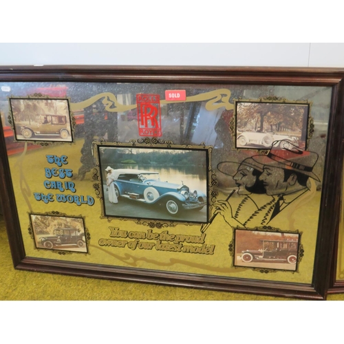 856 - Two framed advertising mirrors, the largest is 36 x 25 inches. See photos.