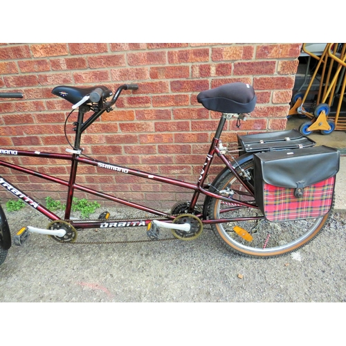 951 - Raleigh Orbiter Shimano C90 equipt Tandem in very good order with rear carrier and paniers. Spare se... 