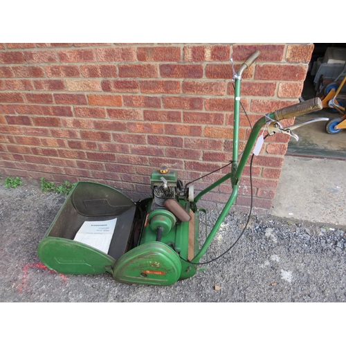 954 - Ransomes 14, 4 Stroke petrol lawn mower, one owner from new in 1966, original handbook. See photos.