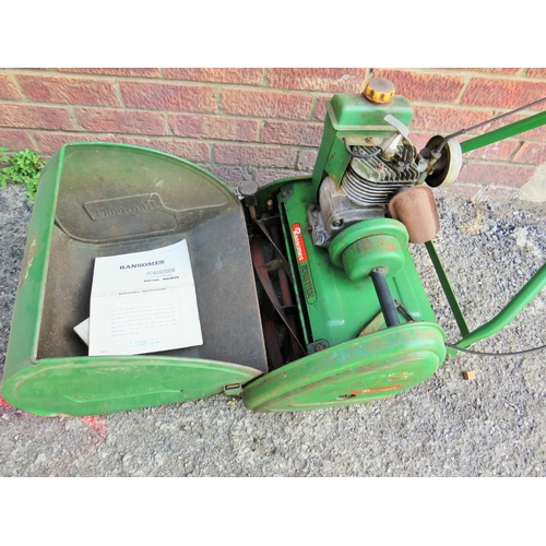 954 - Ransomes 14, 4 Stroke petrol lawn mower, one owner from new in 1966, original handbook. See photos.