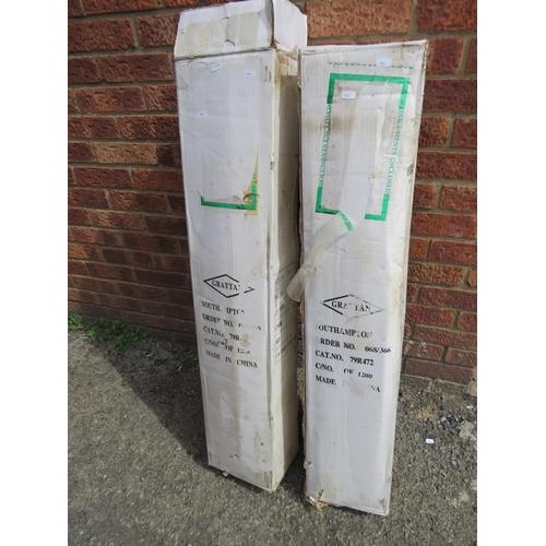 966 - Two Boxed and unused Green & White Gazebos with Tubular steel frames and hard plastic Joints.  12 ki... 