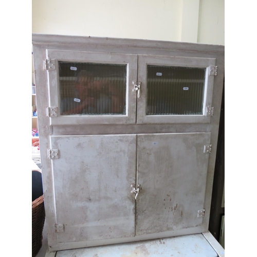 971 - Tall Kitchen unit C1930's era. All amazing original condition. Glazed doors to top cupboard, slide o... 