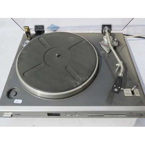 978 - Aiwa Automatic lift & Stop  Record Turntable model with Original box. Working condition unknown. See... 