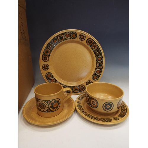 882 - Retro 30 piece Kiln craft bacchus pattern dinner set unused in the box.