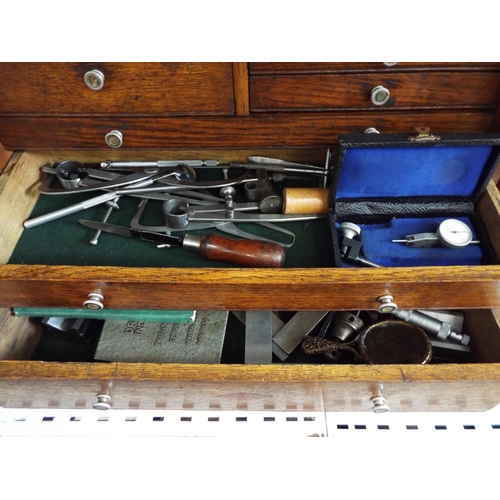 913 - Neslein Vintage wooden engineers tool box full of quality vintage tools