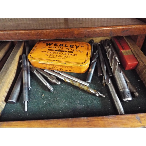 913 - Neslein Vintage wooden engineers tool box full of quality vintage tools