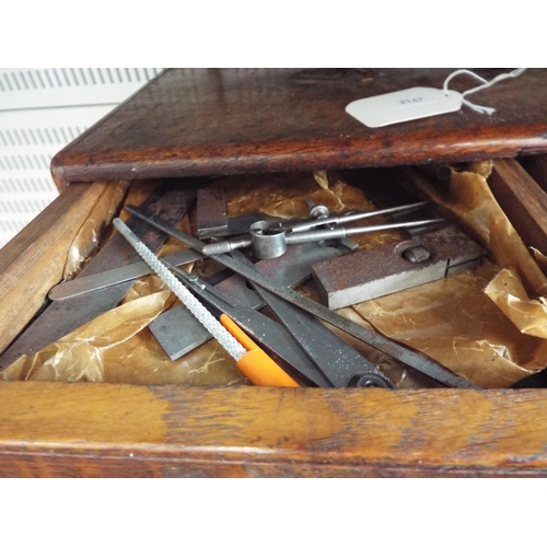 914 - Vintage wooden engineers tool box full of quality vintage tools