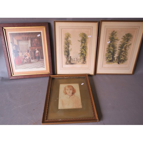 1039 - Pair of Early Arborial/Architectural Lithographs, G Rowe framed and mounted under glass plus 'Interi... 