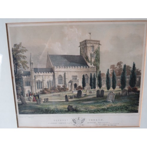 1037 - Six early Victorian Architectural Lithographs, framed and mounted under glass. G Rowe. See photos. A... 